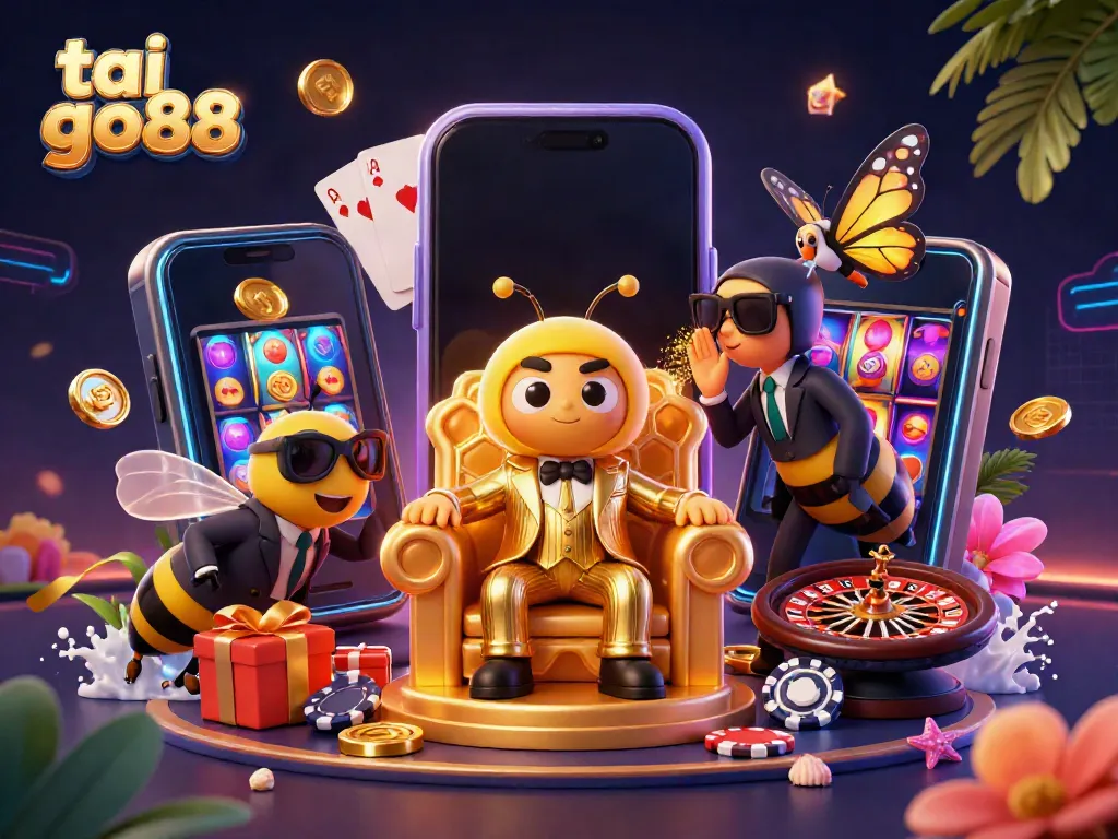 Experience thrilling online gaming with tai go88 in a vibrant, interactive digital casino scene.