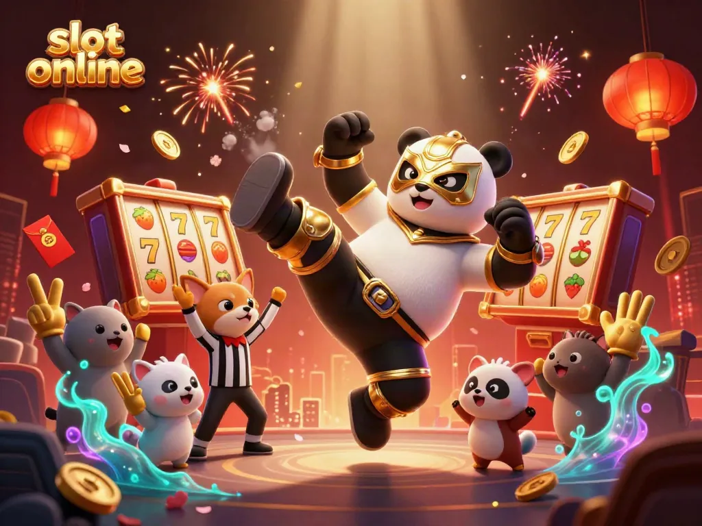 Engage with thrilling slot online action featuring vibrant characters and festive casino elements.