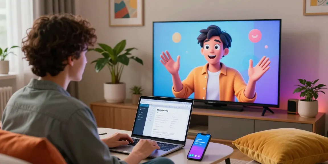 Engaging chat scene with Crushon AI character on screen, showing vibrant home atmosphere.